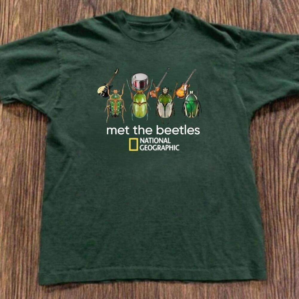 Gildan Men Green T-Shirt, National Geographic Green Beetle Tee